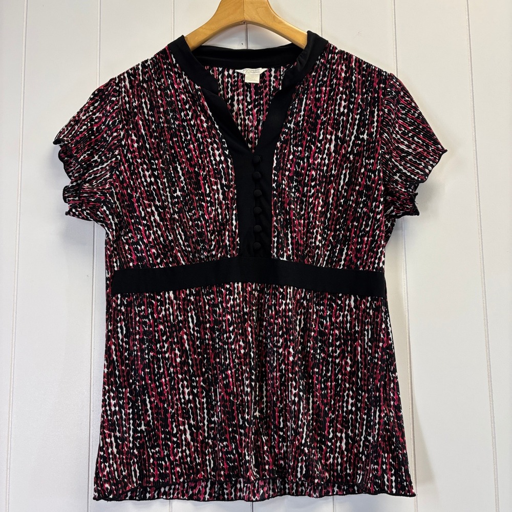 Christopher & Banks Womens Y2K Office Siren Top Size M Professional Textured